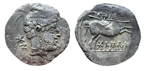111 - Bolskan. Denario. 180-20 a.C. Huesca. (Abh-1912). (Acip-1423). (MIB 1423 | 79/11c)