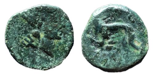 129 - Carteia. Época de Augusto. Semis. 31 a.C.-14 d.C. San Roque (Cádiz). ( CNH.67 p.420 )
