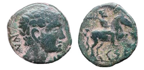 166 - Kese. As. 220-200 a.C. Tarragona. (Abh-2295). (MIB-46/102). (Acip-1210).