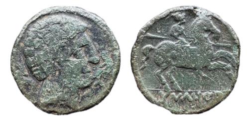 195 - Tanusia. As. 120-20 a.C. Botija (Cáceres). (Abh-893).(Tanusia. As. 120-20 a.C. Botija (Cáceres). (Abh-894). (MIB-142/1a).