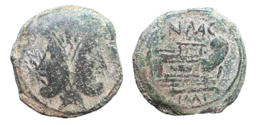 217   -  Cnaeus Pompeyo. As. 46-45 a.C. Corduba (Córdoba). (Craw-471/1). (BMCRR Spain-84).