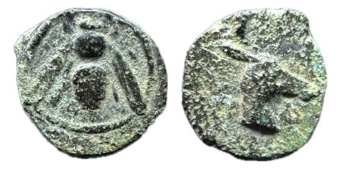 24 - Ionia. Ephesos. AE 9. 375 a.C. (SNG Kayhan 147-88). (SNG München 34).