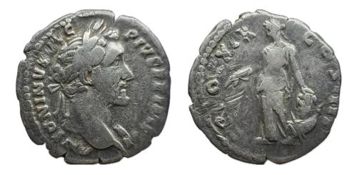281 - Antonino Pío. Denario. 155-156 d.C. Roma. (Ric-249). (Bmcre-847). (Rsc-983).