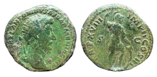 285   -  Marco Aurelio. Dupondio. 161-180 (RIC vgl. 900)