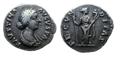 296 - Faustina Hija. Denario. 161-176 d.C. Roma. (Ric-III 677). (Bmcre-91/5). (Rsc-99).