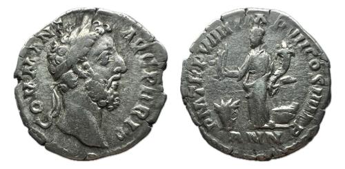 303   -  Comodo. Denario. Roma, 185 d. C. (RIC 106).