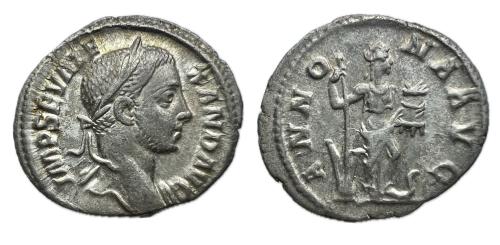 343   -  Alejandro Severo. Denario. 229 d. C., Roma. (RIC 190).