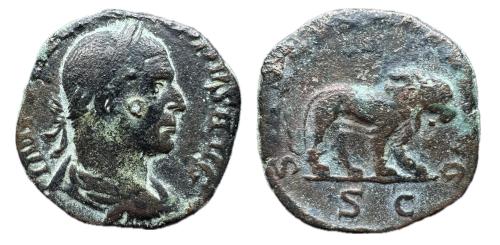 359 - Filipo I. Sestercio. 244-249 d.C. Edición de los Juegos Seculares, en conmemoración del Milenario de Roma. .( RIC IV 158).