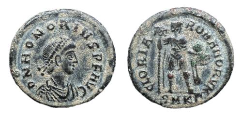 440   -  Honorio. Follis. 392-395 d.C. Cyzicus. (Ric-28c). (Lrbc-2573).