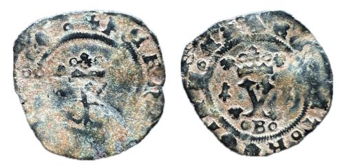 497   -  Fernando e Isabel (1474-1504). Blanca. Burgos. (Cal-5). (Rs-82 var.).