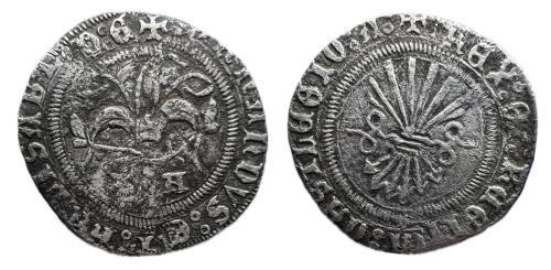 500   -  Fernando e Isabel (1474-1504). 1/2 real. Coruña. A. (Cal-198). (Bautista-0594).