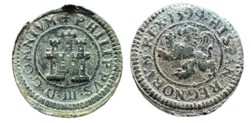 520 - Felipe III (1598-1621). 2 maravedís. 1599. Segovia. (Jarabo-Sanahuja-C32)