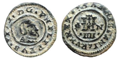 532 - Felipe IV (1621-1665). 4 maravedís. 1662. Granada. N. (Jarabo-Sanahuja-M258).