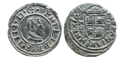 548 - Felipe IV (1621-1665). 8 maravedís. 1663. Madrid. S. (Jarabo-Sanahuja-M423)