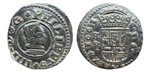 550 - Felipe IV (1621-1665). 16 maravedís. 1663. Sevilla. R.