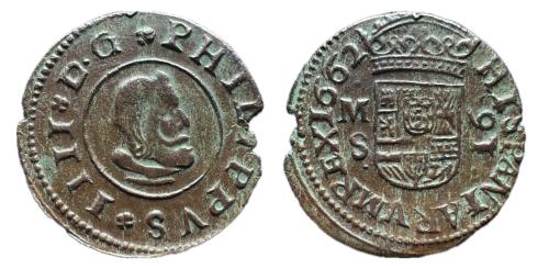 559 - Felipe IV (1621-1665). 16 maravedís. 1662. Madrid. S.