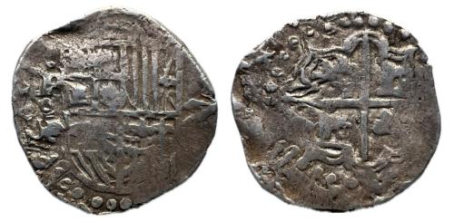 566   -  Felipe IV (1621-1665). 2 reales. (1624-1628). Potosí. P.
