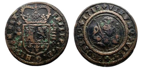 573   -  Felipe V (1700-1746). 4 maravedís. 1718. Valencia.