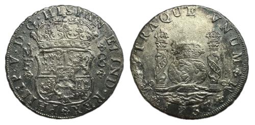 577   -  Felipe V (1700-1746). 8 reales. 1737. México. MF. (Cal-1446).