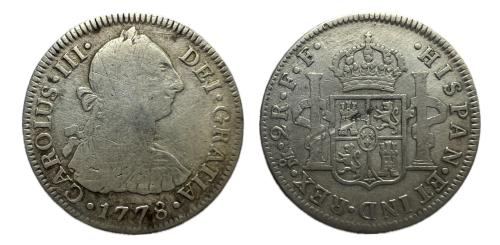 586 - Charles III (1759-1788). 2 reales. 1778. México. FF. (Cal-1345).