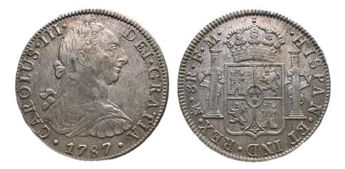590 - Carlos III (1759-1788). 8 reales. 1787. México. FM. (Cal-1131)