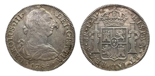591   -  Carlos III (1759-1788). 8 reales. 1785. México. FM. (Cal-1127).