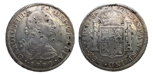 592 - Carlos III (1759-1788). 8 reales. 1772. México. FM. (Cal-1105).
