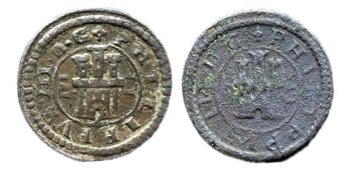 607   -  Lote de 2 cobres de la Monarquía Española 2 maravedis. Segovia 1604 y 1619