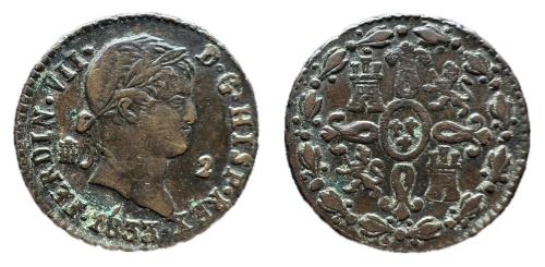 615   -  Fernando VII (1808-1833). 2 maravedís. 1833. Segovia.