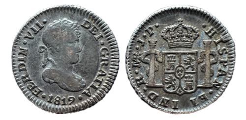 616   -  Fernando VII (1808-1833). 1/2 real. 1819. Lima. JP.