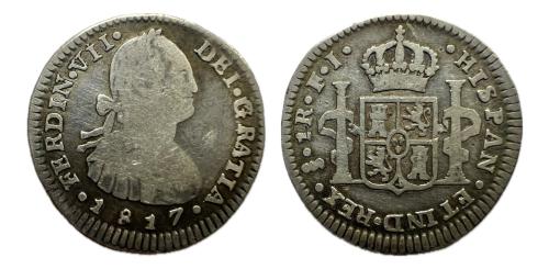618   -  Fernando VII (1808-1833). 1 real. 1817. Santiago