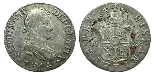 620   -  Fernando VII (1808-1833). 2 reales. 1814. Madrid. GJ. (Cal-828).