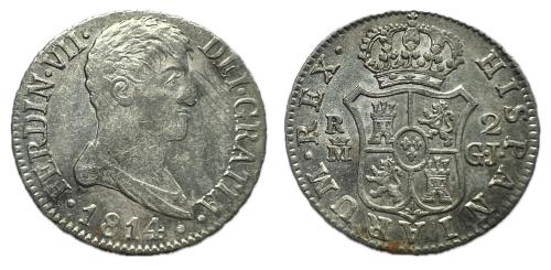 622   -  Fernando VII (1808-1833). 2 reales. 1814. Madrid. GJ.