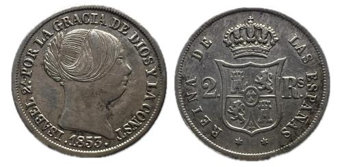630   -  Isabel II (1833-1868). 2 reales. 1853. Madrid. (Cal-368).