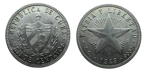 642   -  Cuba. 20 centavos. 1949. (Km-13.2).