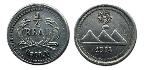 643   -  Guatemala. 1/4 de real. 1874. P. (Km-146).