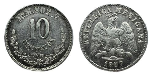648   -  México. 10 centavos. 1887. México. M. (Km-403.7).