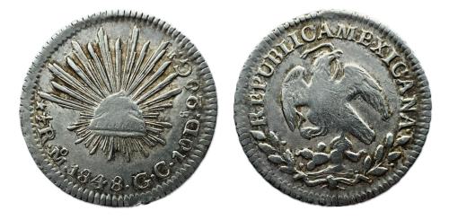 650   -  Mexico. 1/2 real. 1848/7. Mexico. GC/RC. (Km-370.9).