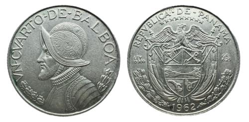 658   -  Panamá. 1/4 balboa. 1962. (Km-11.2).
