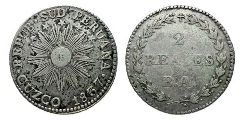 659   -  Perú. 2 reales. 1837. Cuzco. BA. (Km-169.1).