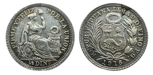 662   -  Perú. 1/2 dinero. 1916. Lima. (Km-206.2).