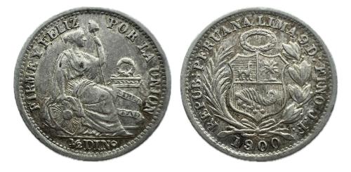 663   -  Perú. 1/2 dinero. 1900/890. Lima. JF. (Km-206.2).