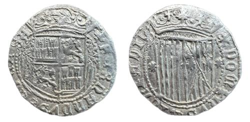 156 - Fernando e Isabel (1474-1504). 1 real. Toledo. (Cal-453).