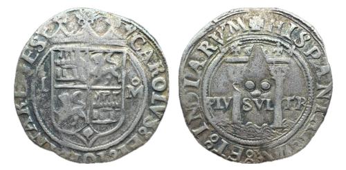 161   -  Juana y Carlos (1504-1555). 2 reales. México. L. (Cal 2008-115). (Cal 2019-102).