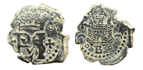 166   -  Felipe II (1556-1598). Blanca. Antes de 1582. Burgos. (Cal-30)