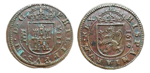 171   -  Felipe III (1598-1621). 8 maravedís. 1619. Segovia. (Jarabo-Sanahuja-D231).