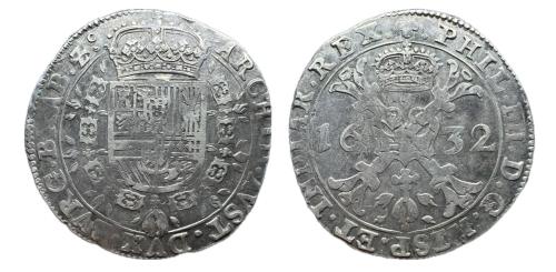 180 - Felipe IV (1621-1665). 1 patagón. 1632. Bruselas. (Vanhoudt-645.BS).