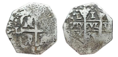 215   -  Carlos II (1665-1700). 1 real. 1684. Lima. V. (Cal-213)