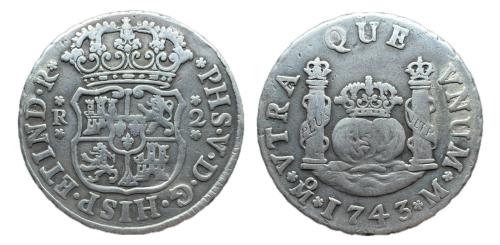 227   -  Felipe V (1700-1746). 2 reales. 1743. México. M. (Cal-1294)