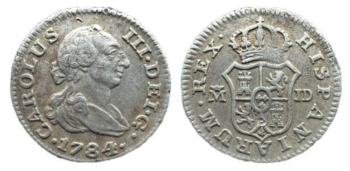 237   -  Carlos III (1759-1788). 1/2 real. 1784. Madrid. JD. (Cal-170)